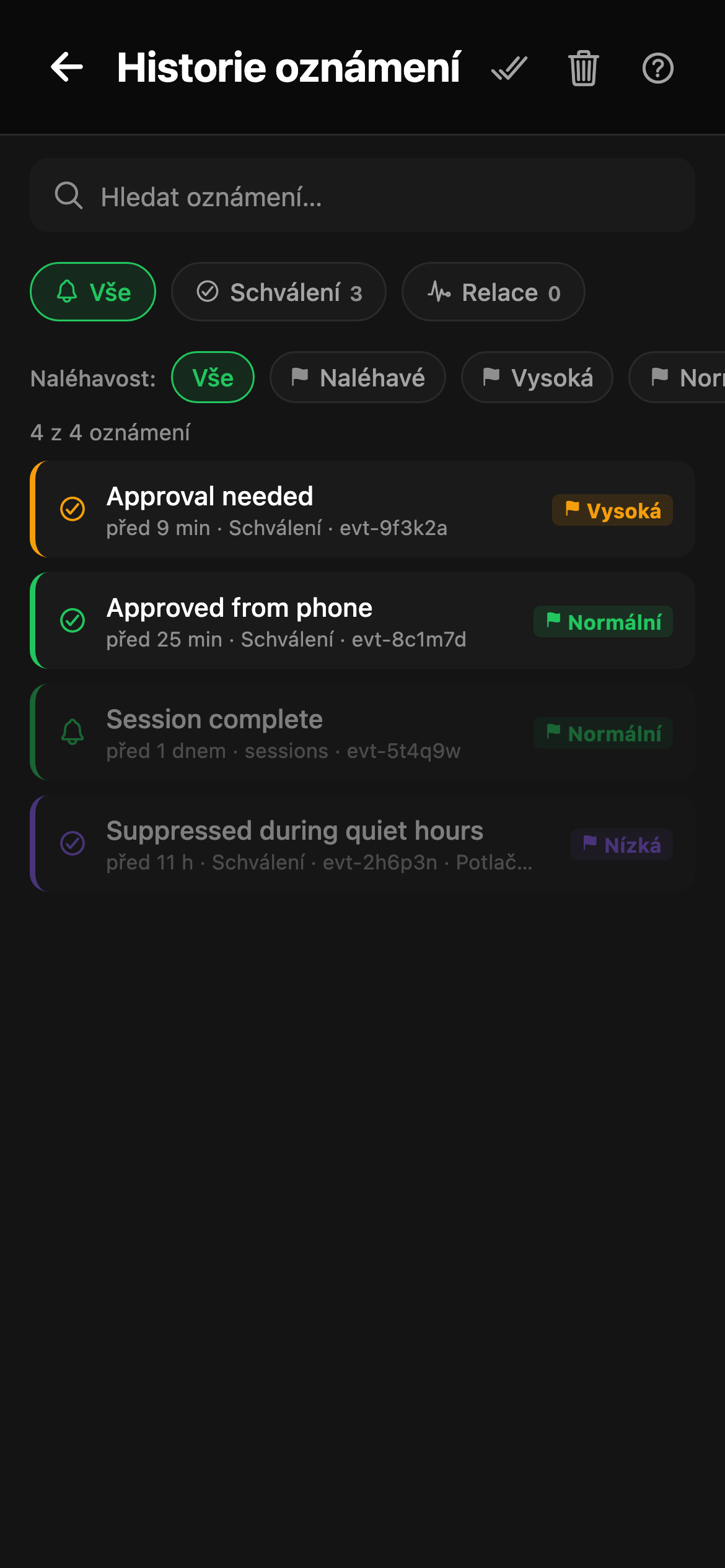 CheckPt mobile notifications screen.