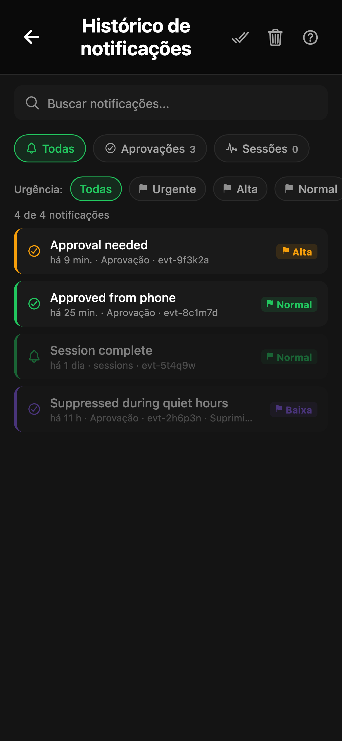 CheckPt mobile notifications screen.