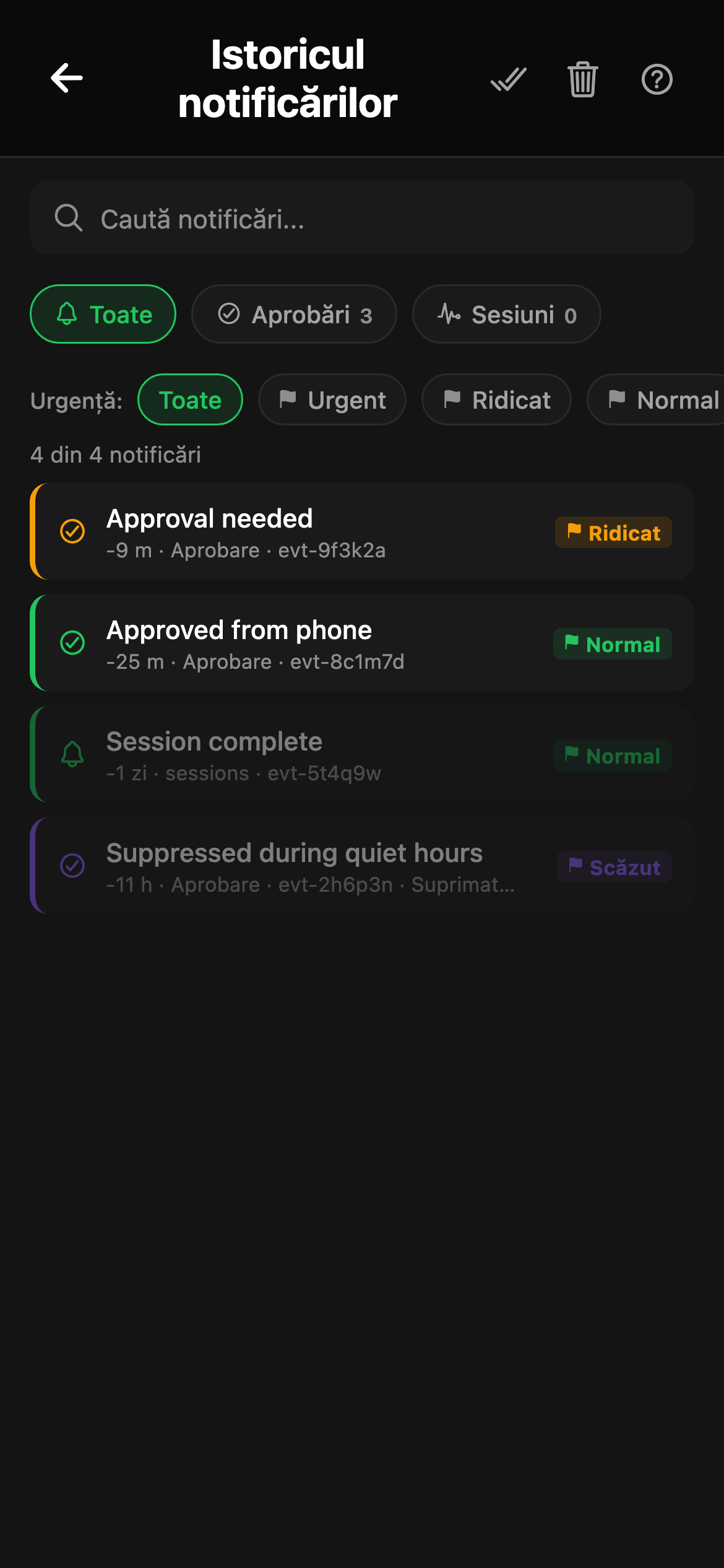 CheckPt mobile notifications screen.