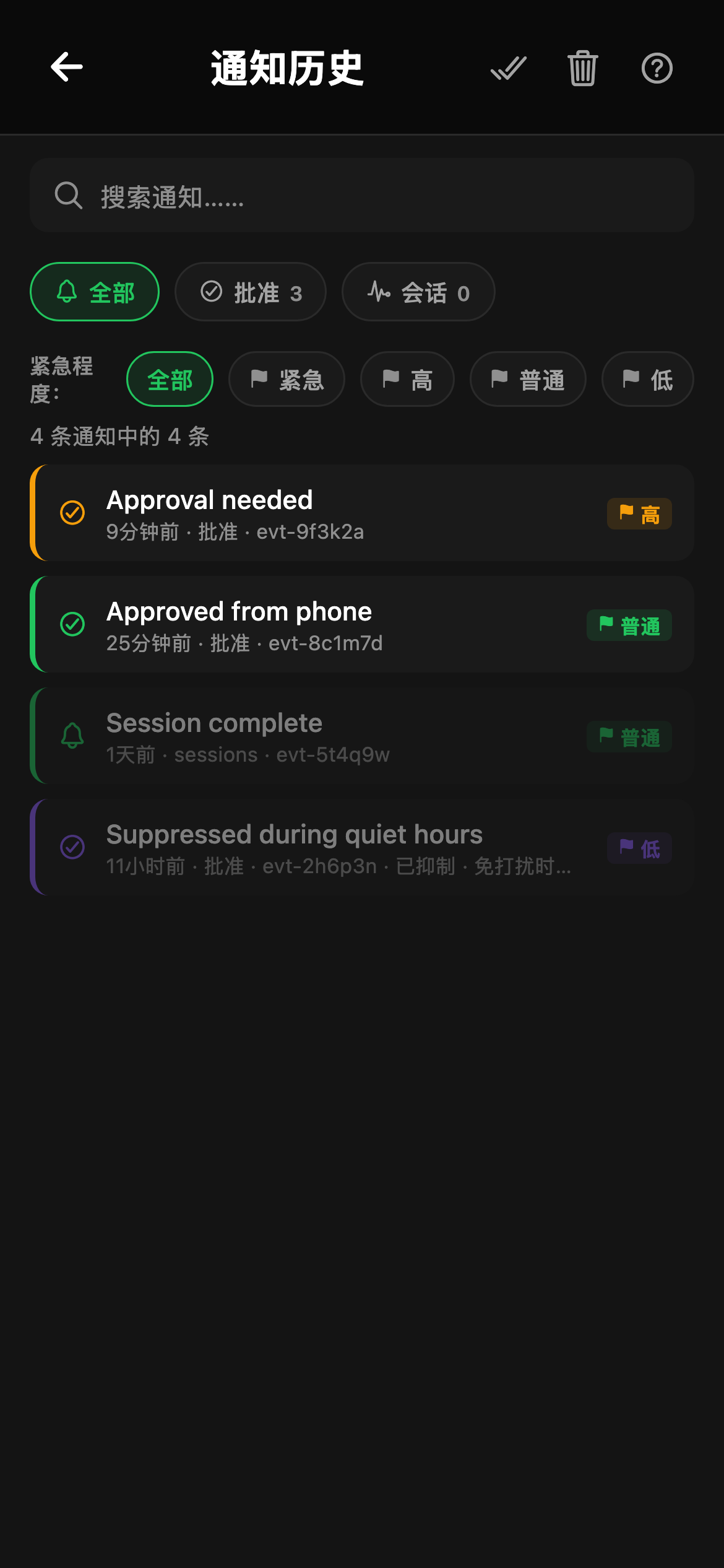 CheckPt mobile notifications screen.