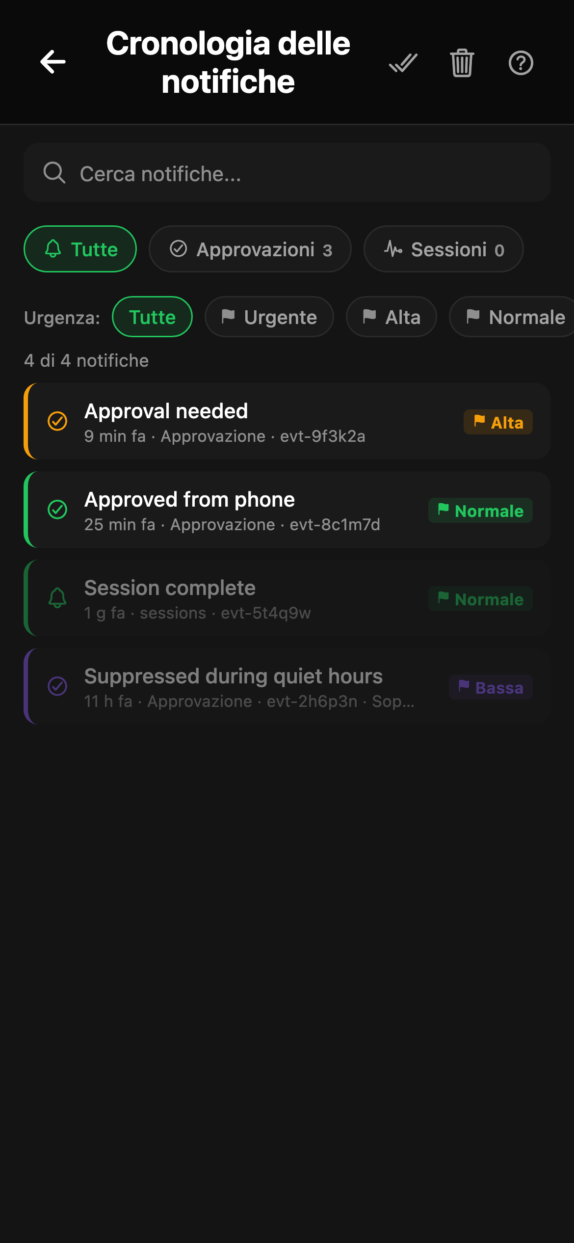 CheckPt mobile notifications screen.