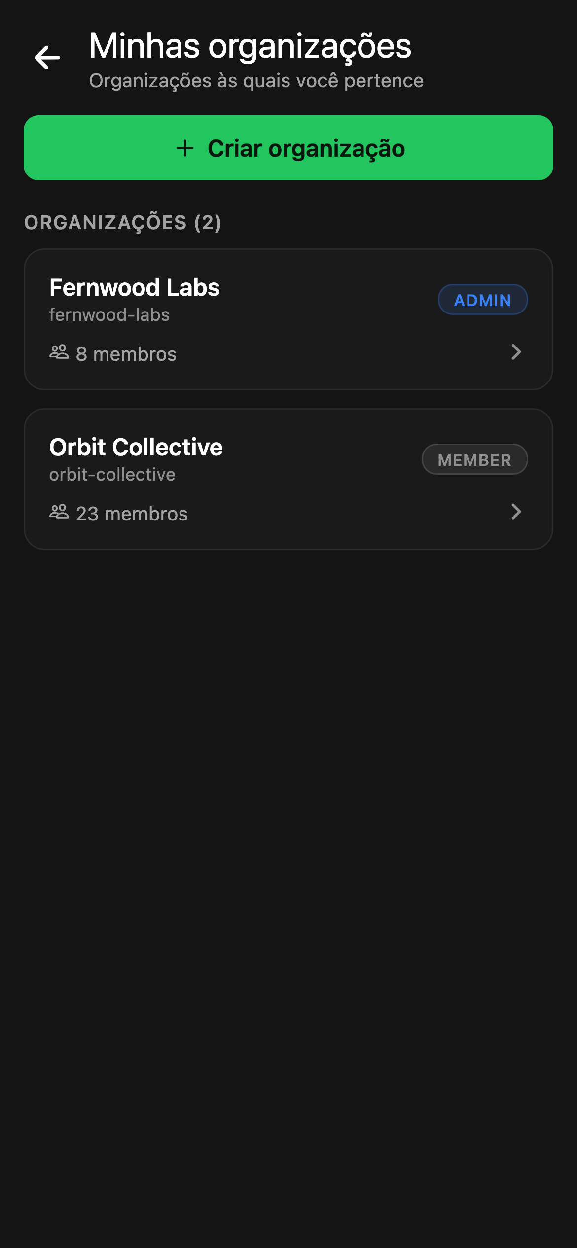 CheckPt mobile workspace overview screen.