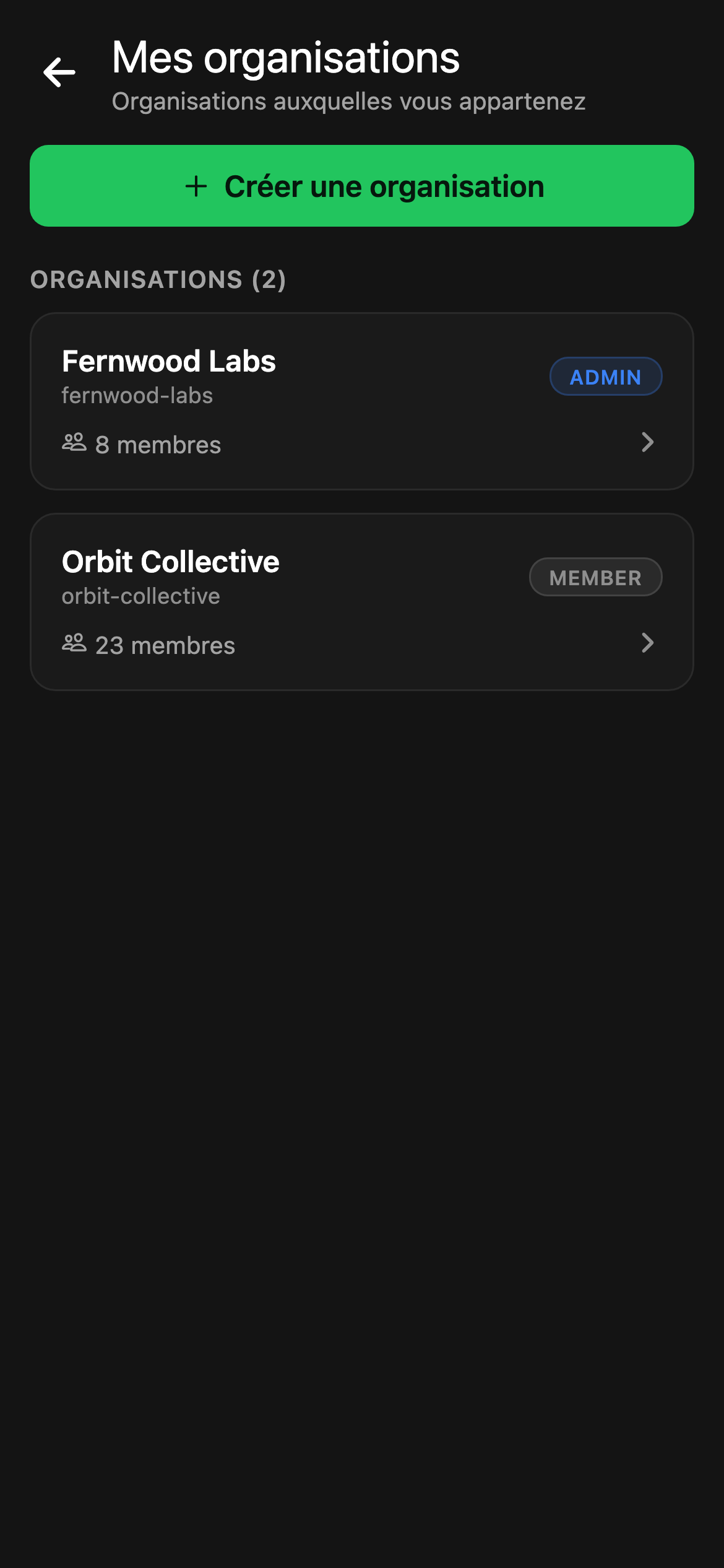 CheckPt mobile workspace overview screen.