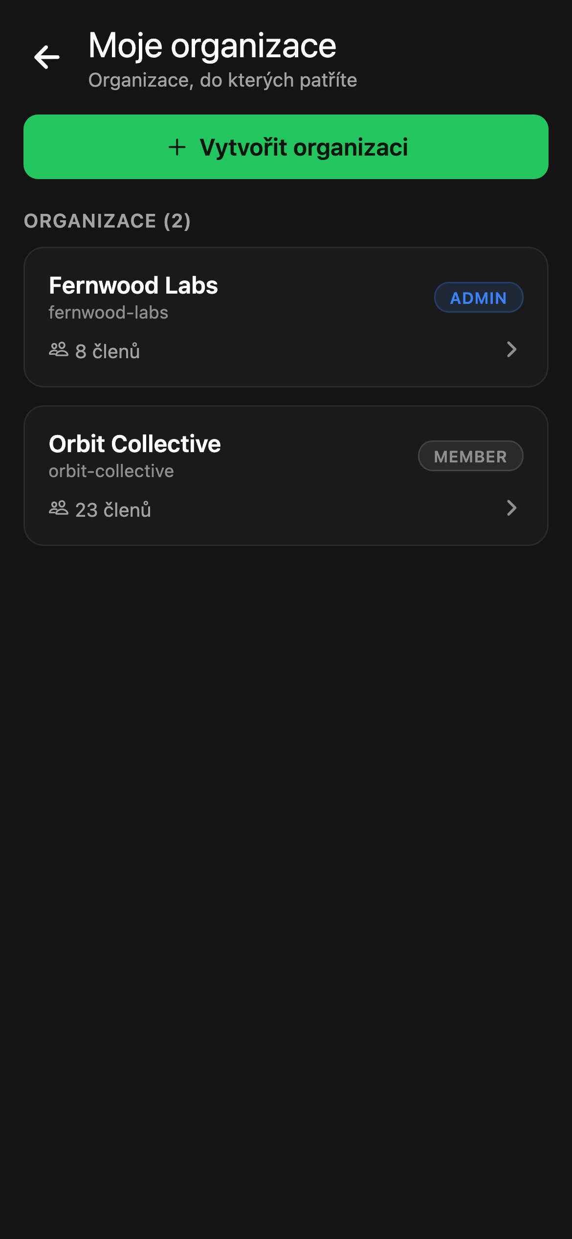 CheckPt mobile workspace overview screen.